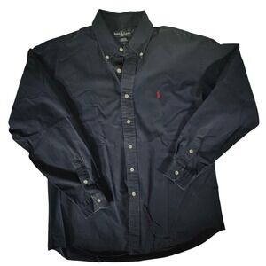 Ralph Lauren Vintage 90's Men's Large‎ Blake Long Sleeve Navy Blue Red Pony Polo